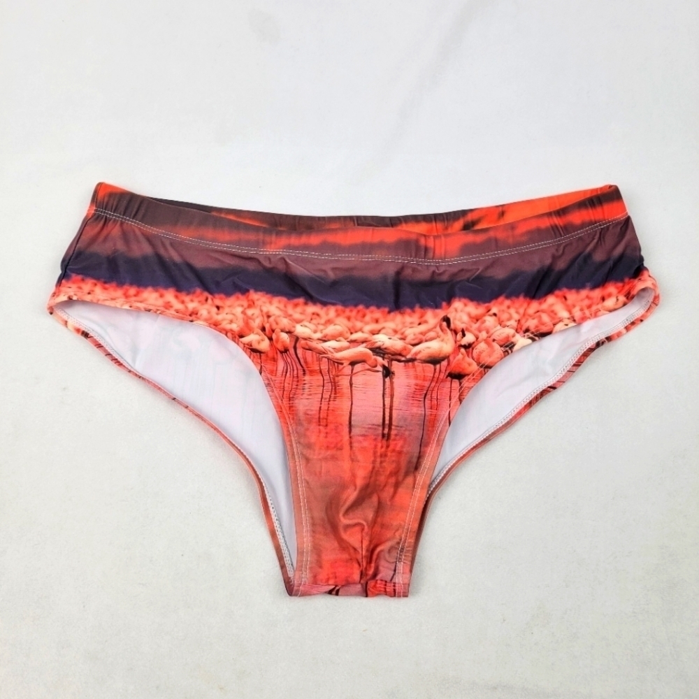NWOT Mens flamingo adjustable waist‎ brief bathingsuit swimsuit